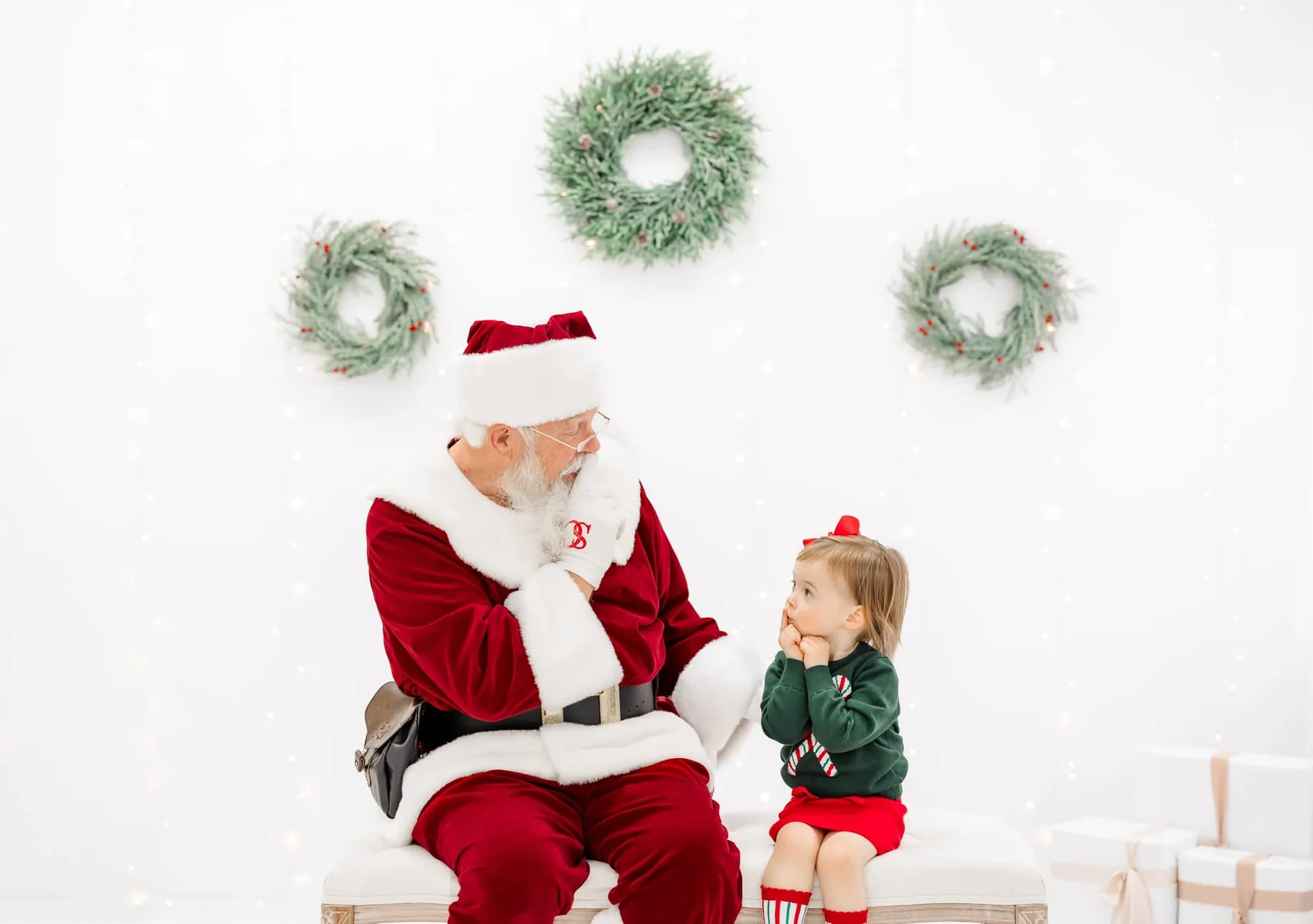 Santa Skip sharing a thoughtful conversation with a young child